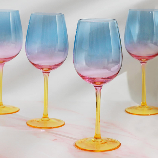 Sunset Rainbow Wine Glasses