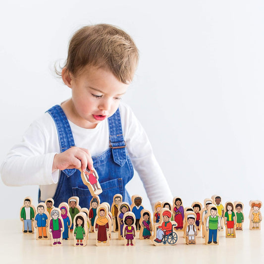 30-Piece Wooden Doll Set