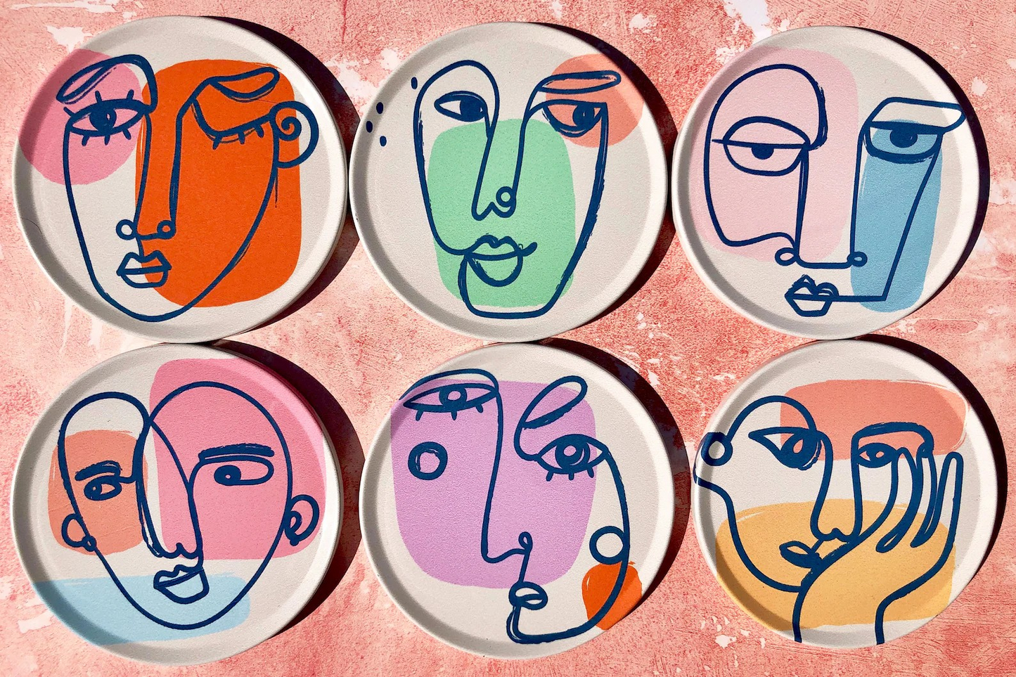 Abstract Faces Art Coasters
