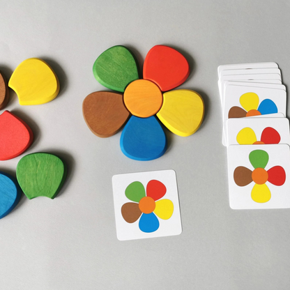 Flower Puzzle Pattern Building Activity