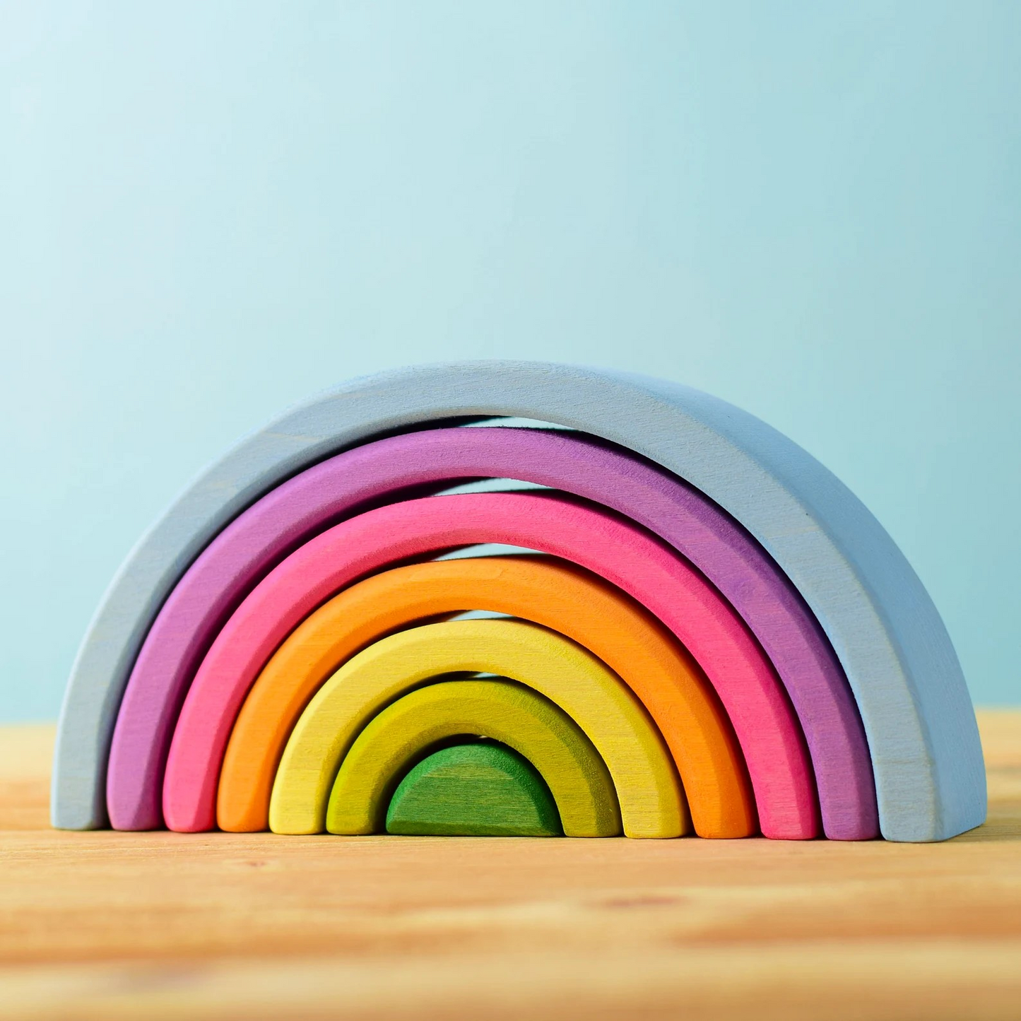Small Rainbow Wooden Stacker Toy
