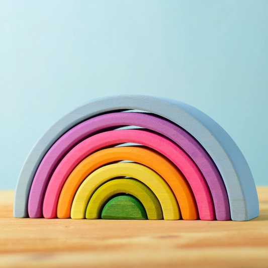 Small Rainbow Wooden Stacker Toy