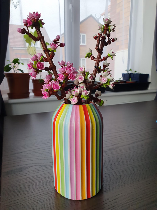 Rainbow Stripe Ceramic Vase